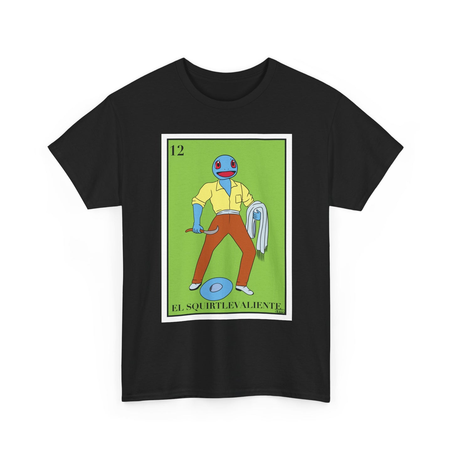El Squirtlevaliente Graphic Tee, El Valiente Lotería Mashup Shirt, Mexican Culture T-Shirt, Bold Retro Gamer Tee