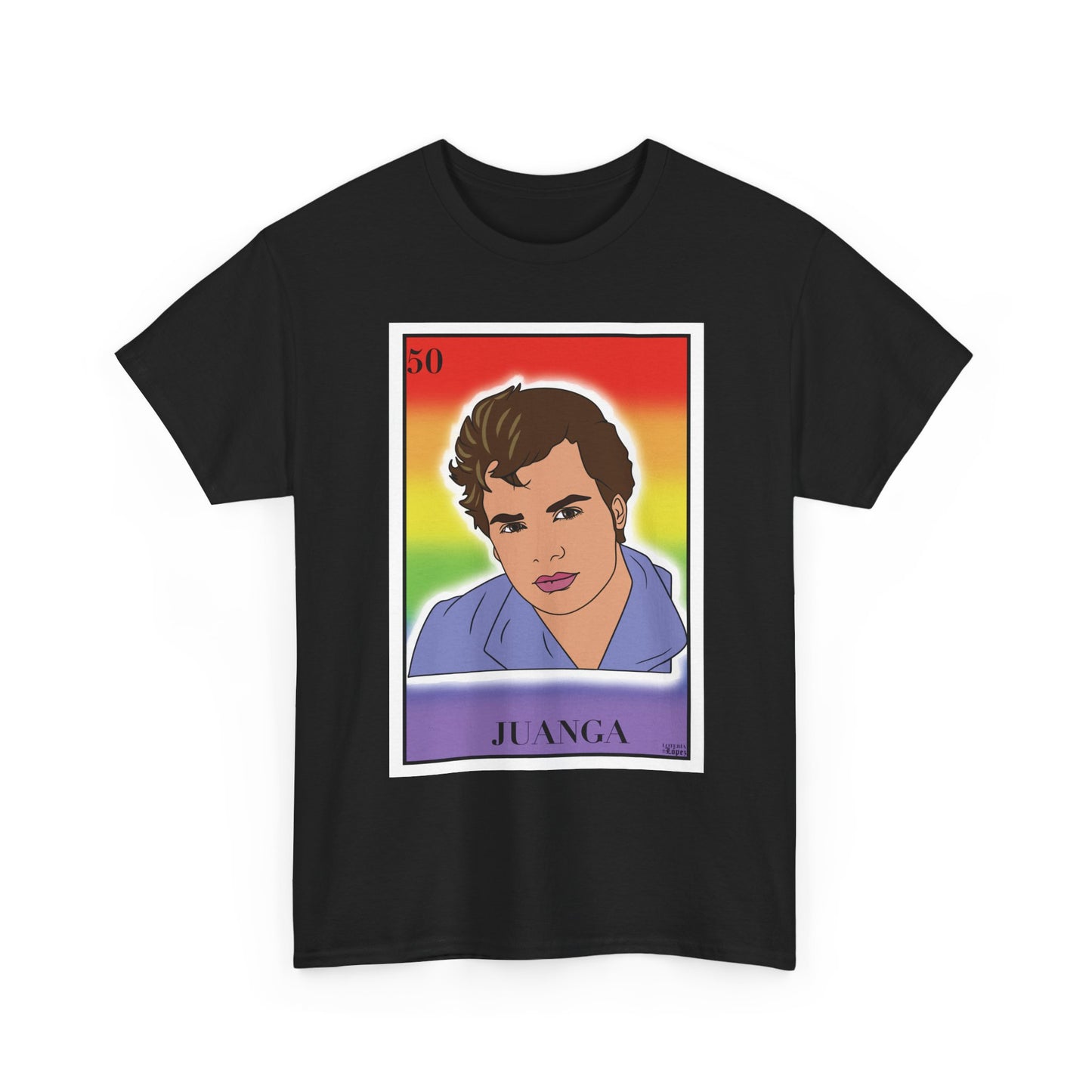 Juanga Graphic Tee, Juan Gabriel Lotería Card T-Shirt, Mexican Icon Pride Shirt, Lotería-Inspired Cultura Pop Tee