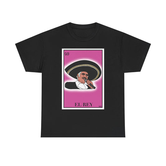 El Rey Graphic Tee, Vicente Fernández Lotería Card T-Shirt, Mexican Music Icon Shirt, Lotería-Inspired Ranchera Legend Tee