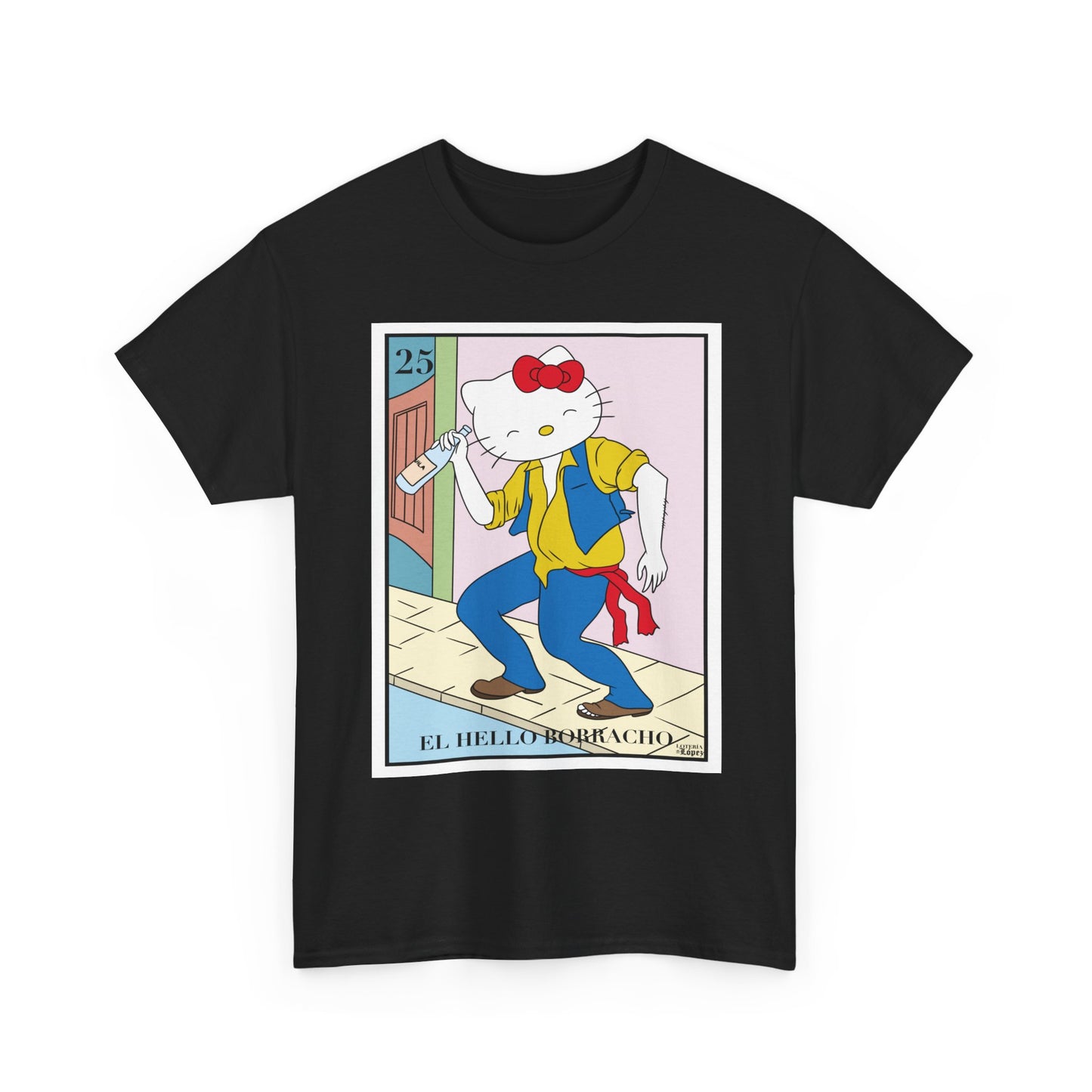 El Hello Borracho T-Shirt - Hello Kitty as El Borracho Loteria Fan Art Design