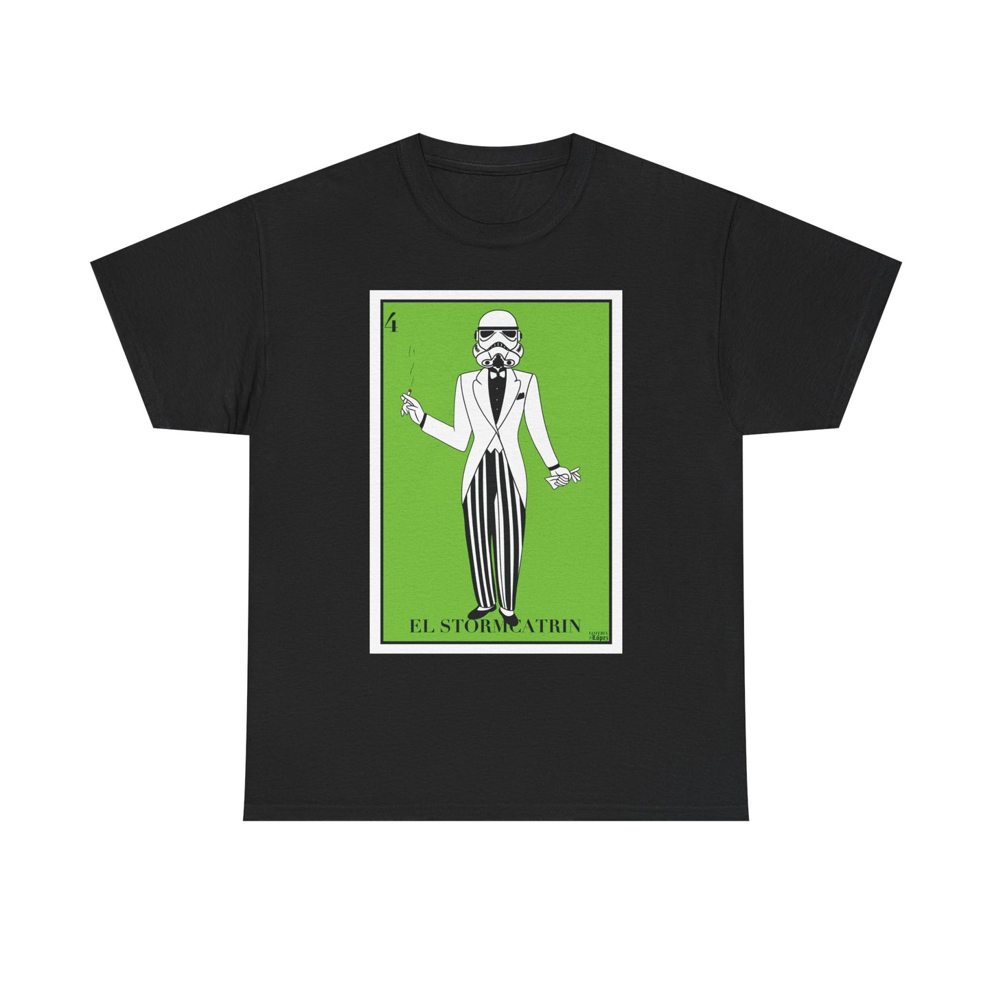 El StormCatrín Graphic Tee, El Catrín Lotería Mashup Shirt, Funny Mexican Lotería Cultura T-Shirt, Pop Culture Tee