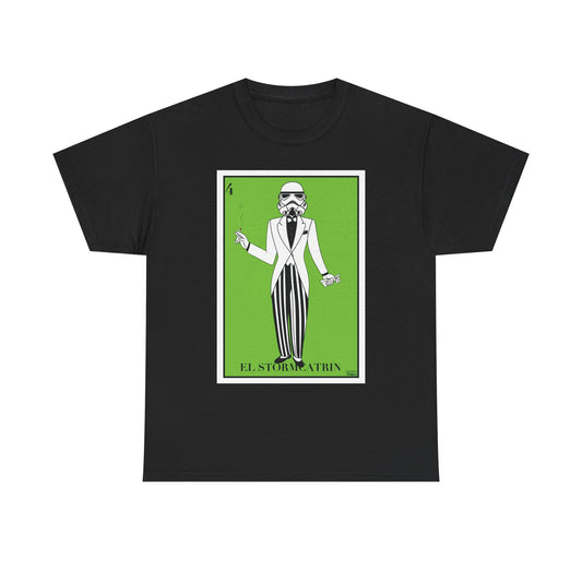 El StormCatrín Graphic Tee, El Catrín Lotería Mashup Shirt, Funny Mexican Lotería Cultura T-Shirt, Pop Culture Tee