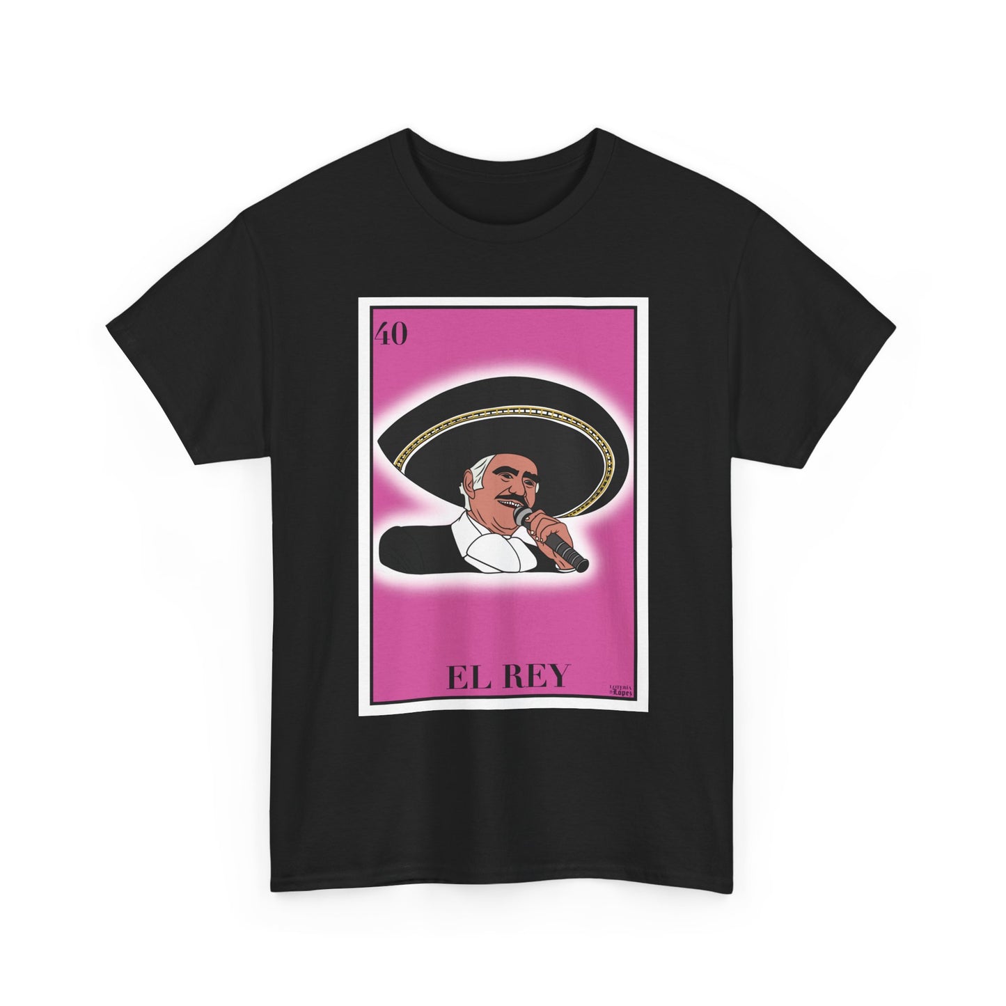 El Rey Graphic Tee, Vicente Fernández Lotería Card T-Shirt, Mexican Music Icon Shirt, Lotería-Inspired Ranchera Legend Tee