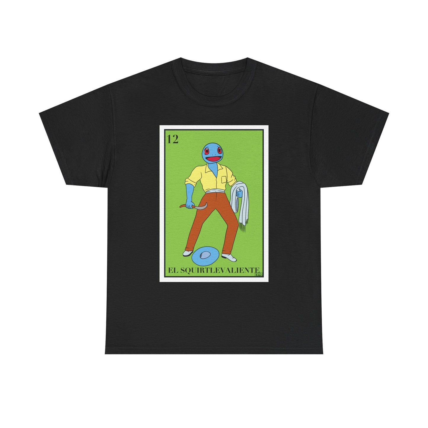 El Squirtlevaliente Graphic Tee, El Valiente Lotería Mashup Shirt, Mexican Culture T-Shirt, Bold Retro Gamer Tee