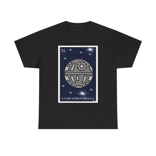 La DeathEstrella Graphic Tee, La Estrella Lotería Shirt, Funny Mexican Lotería T-Shirt, Cultura Pop Tee