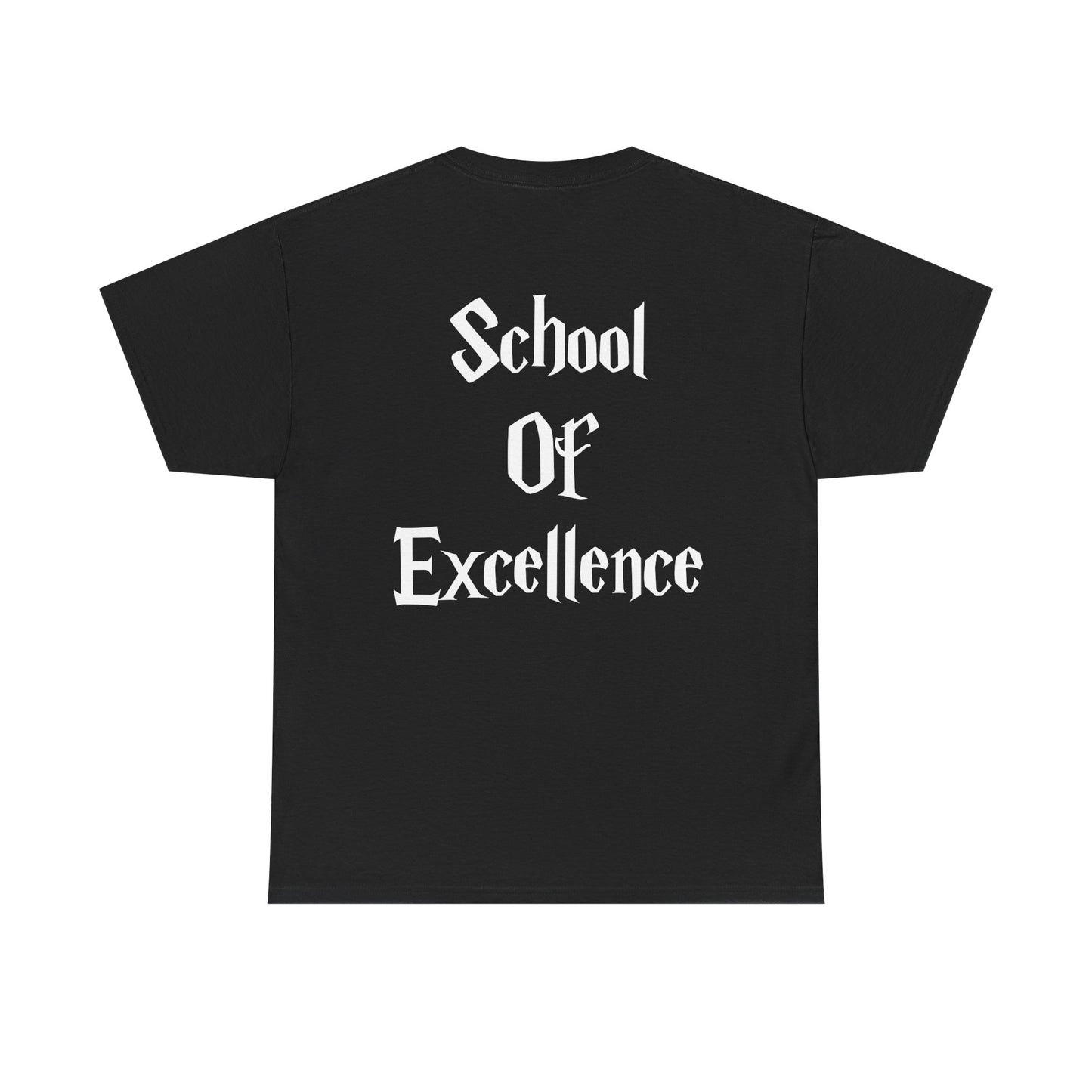 Highland Elementary School of Excellence Graphic Tee, Wizard-Inspired School Spirit Shirt, Direct-to-Fabric Print, Custom School Logo