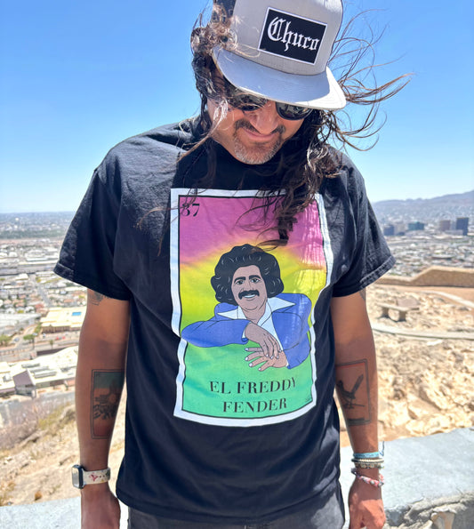 El Freddy Fender Tee – Lotería López Tex-Mex Legend Shirt | Borderlands Cultura Graphic T-Shirt | Chicano Music Icon Tee