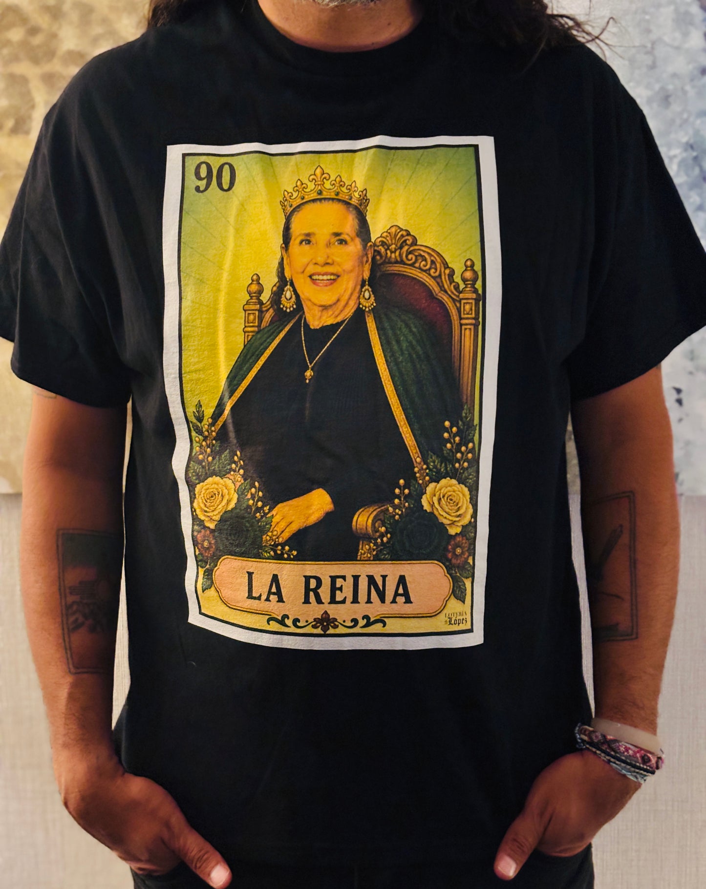 La Reina – Lupe’s 90th Birthday Special Edition Tee | Lotería López Birthday Celebration Shirt