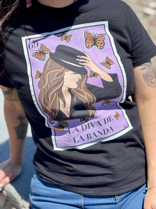 La Diva de la Banda Tee – Lotería López Jenni Rivera Shirt | Latina Icon Graphic Tee | Banda Cultura T-Shirt